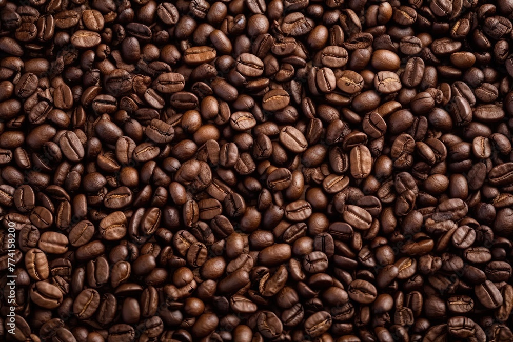Close Up of Pile of Coffee Beans, Repeating Pattern Wallpaper Close Up of Pile of Coffee Beans, Repeating Pattern Wallpaper