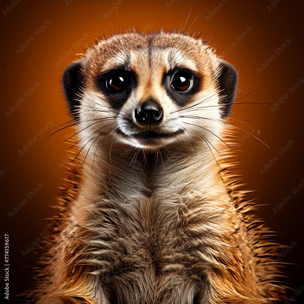 Fototapeta premium meerkat animal isolated on background ,generative ai