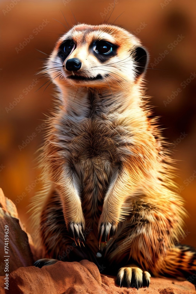 meerkat animal isolated on background ,generative ai meerkat animal isolated on background ,generative ai