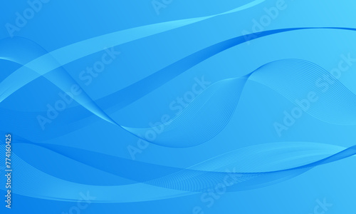 blue smooth lines wave curves with smooth gradient abstract background
