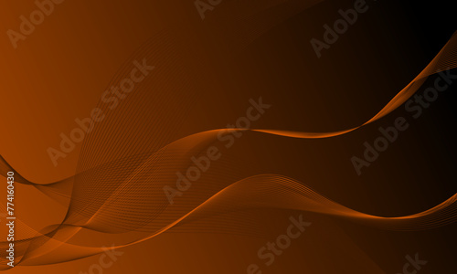 brown lines wave curves with gradient abstract background