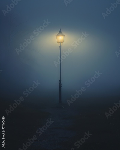 A street lamp illuminating a foggy path, symbolizing guidance and vision in uncertain times © Shutter2U