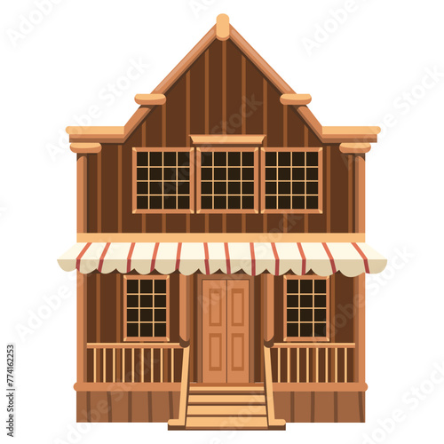 Wild West sheriff office, town building of cowboy.