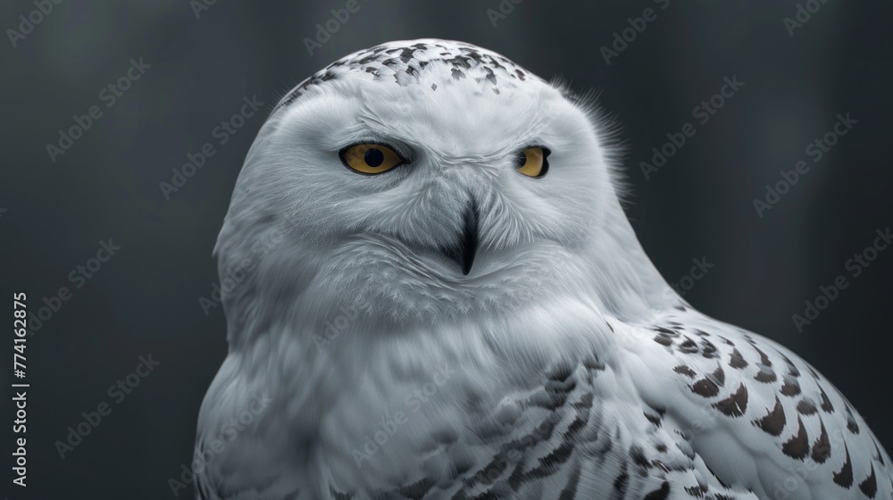 Snowy Owl Perched.AI generated image