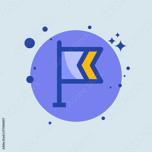 Flag flat illustration. Mark signs vector illustration.
