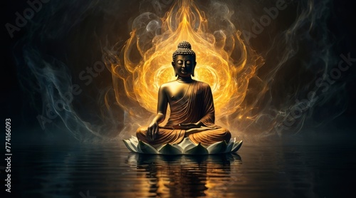 buddha statue in the night   meditation    buddhist  zen  sculpture  yoga  lotus  gold  spiritual  culture  religious  peace  spirituality  travel  pray  golden