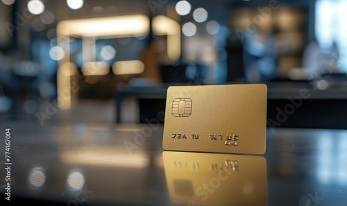 A gold credit card on a tab...