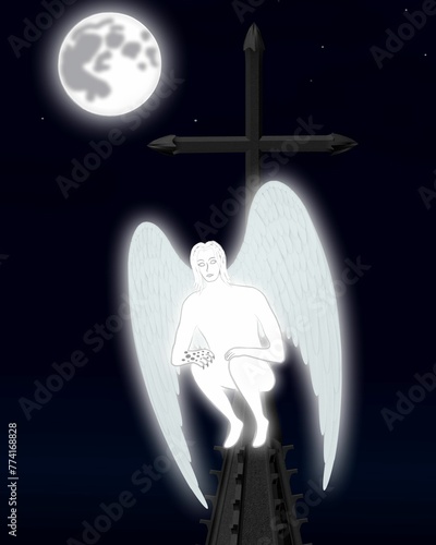 Angel of sorrow on top of cathedral