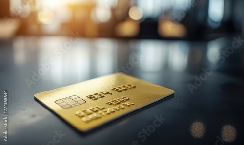 A gold credit card on a tab...