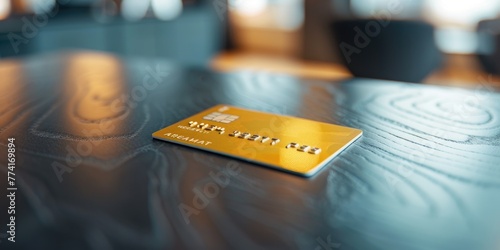 A gold credit card on a tab...