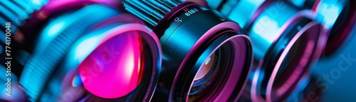 Macro photography capturing the luminescent beauty of a lenss optical design photo