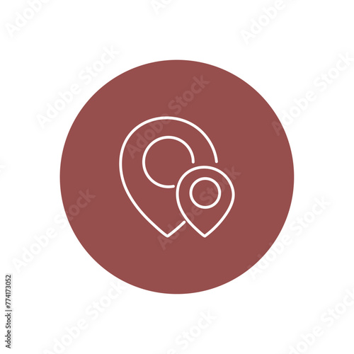 Vector flat icon. Navigation and address icon. Color icon on isolated on white background. Perfect for your creative idea.