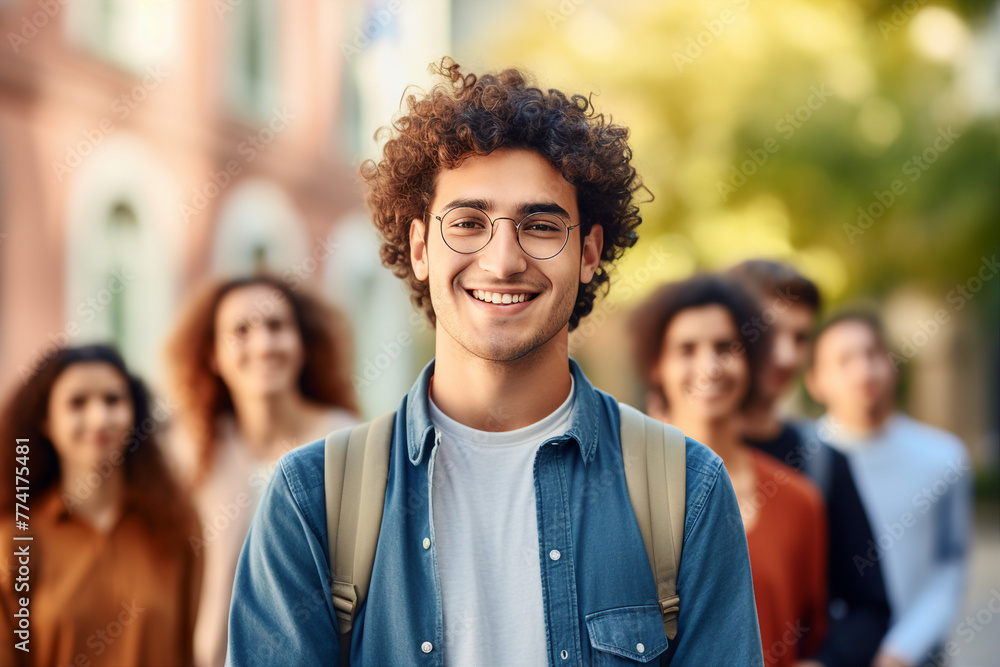 Young students and pupils in school college library on a break spending study year back school Generative AI Young students and pupils in school college library on a break spending study year back school Generative AI