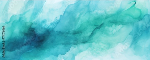 Turquoise watercolor abstract background