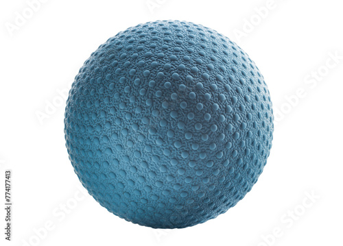 Lacrosse massage ball isolated on white background with clipping path. Blue rubber lacrosse ball, Spherical ball, Selective focus.
