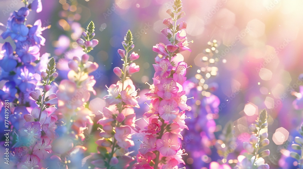 Garden of vibrant flowers in watercolor blending seamlessly into a dreamy ethereal background Garden of vibrant flowers in watercolor blending seamlessly into a dreamy ethereal background