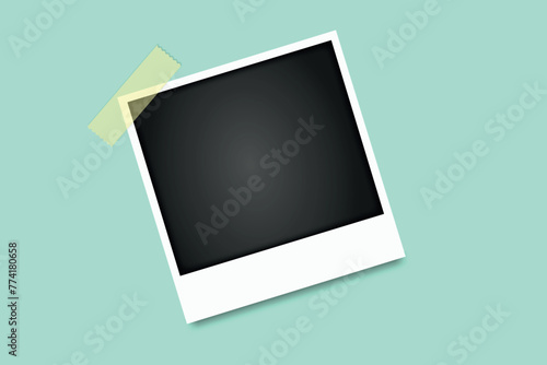 Realistic Polaroid photo frame mockup set. Isolated frame card vintage photography on transparent background. Empty retro snapshot image with white frames. White paper border. Vector  illustration.