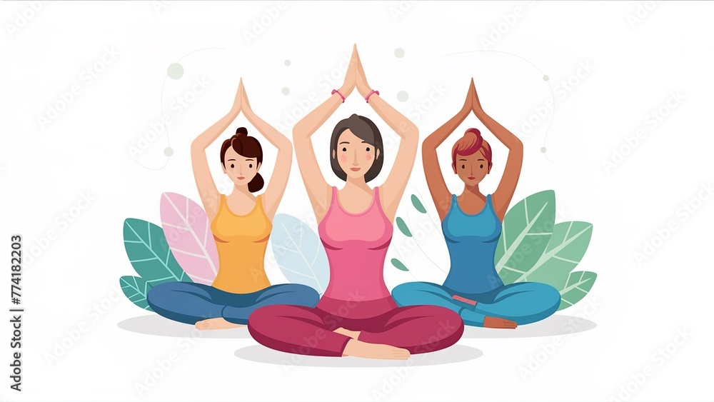 21 June- international yoga day, woman in yoga body posture. 21 June- international yoga day, woman in yoga body posture.