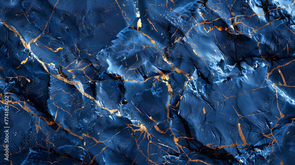 Blue and gold marble texture with a luxurious, veined pattern.
Blue and gold marble texture with a luxurious, veined pattern.