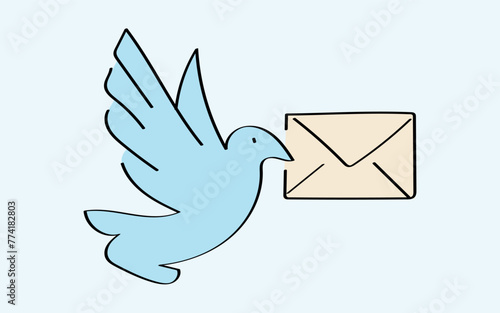 mail. the icon. doodle icon. Doodle. drawing. letter. send a message. receive a letter. an email. vector. He is respectable. the point of issue of the letter. mail delivery. a sealed envelope.