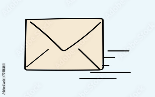 mail. the icon. doodle icon. Doodle. drawing. letter. send a message. receive a letter. an email. vector. He is respectable. the point of issue of the letter. mail delivery. a sealed envelope.