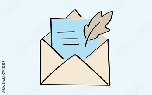 mail. the icon. doodle icon. Doodle. drawing. letter. send a message. receive a letter. an email. vector. He is respectable. the point of issue of the letter. mail delivery. a sealed envelope.