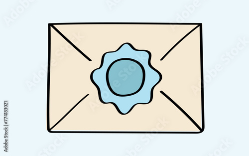 mail. the icon. doodle icon. Doodle. drawing. letter. send a message. receive a letter. an email. vector. He is respectable. the point of issue of the letter. mail delivery. a sealed envelope.