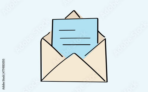 mail. the icon. doodle icon. Doodle. drawing. letter. send a message. receive a letter. an email. vector. He is respectable. the point of issue of the letter. mail delivery. a sealed envelope.