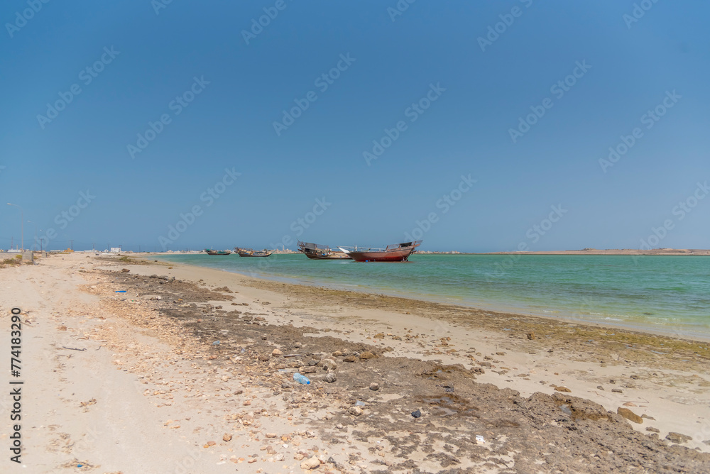 Fototapeta premium Oman images from various cities old buildings landscapes villages seashore sea turtles hatching point and crabs coming out of the water