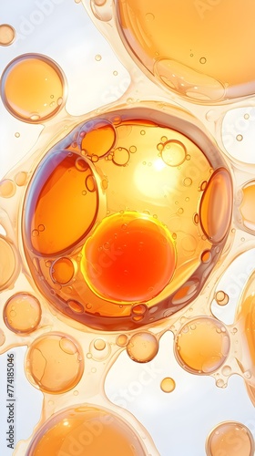 Detailed Depiction of Cellular Division Showcasing Intricate Mitotic Processes in a Radiant Liquid Medium