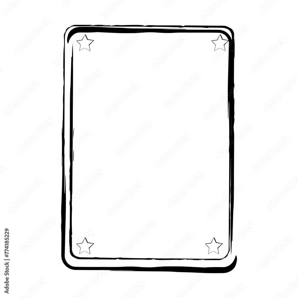 Star frame border grunge stroke element, brush shape icon, vertical, rectangle decorative doodle element for design in vector illustration
Star frame border grunge stroke element, brush shape icon, vertical, rectangle decorative doodle element for design in vector illustration