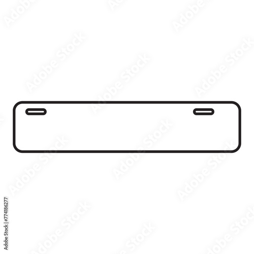 Blank white license plate frame mockup