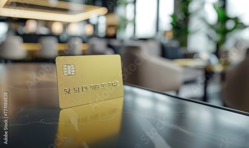 A gold credit card on a tab...