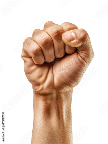 fist hand gesture isolated on transparent background