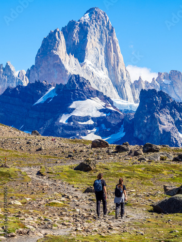 View of Fitz Roy from Loma del Pliegue Tumbado hike in Patagonia, El Chalten area