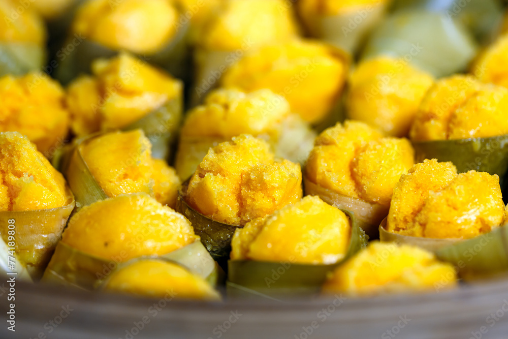 Toddy palm cake or Kanom tan, traditional Thai dessert Toddy palm cake or Kanom tan, traditional Thai dessert