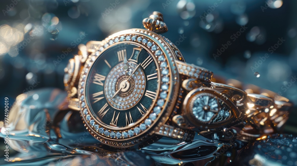 wristwatches with precious stones