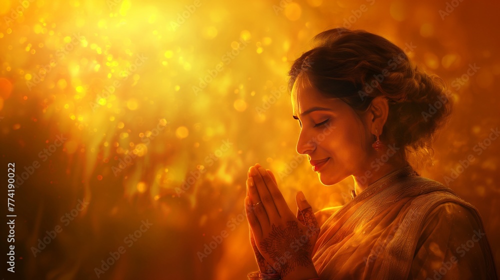 Spiritual Peace in Golden Light
