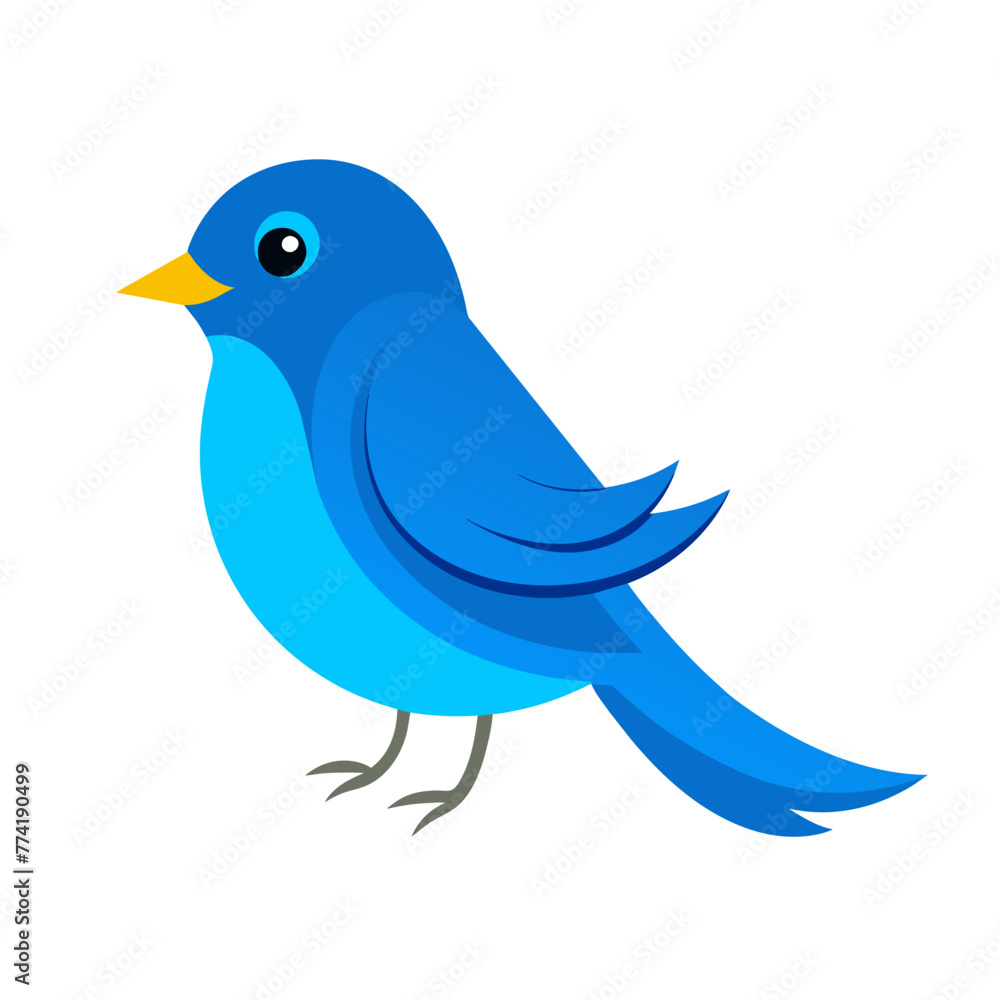 cute blue bird art drawn on white background cute blue bird art drawn on white background