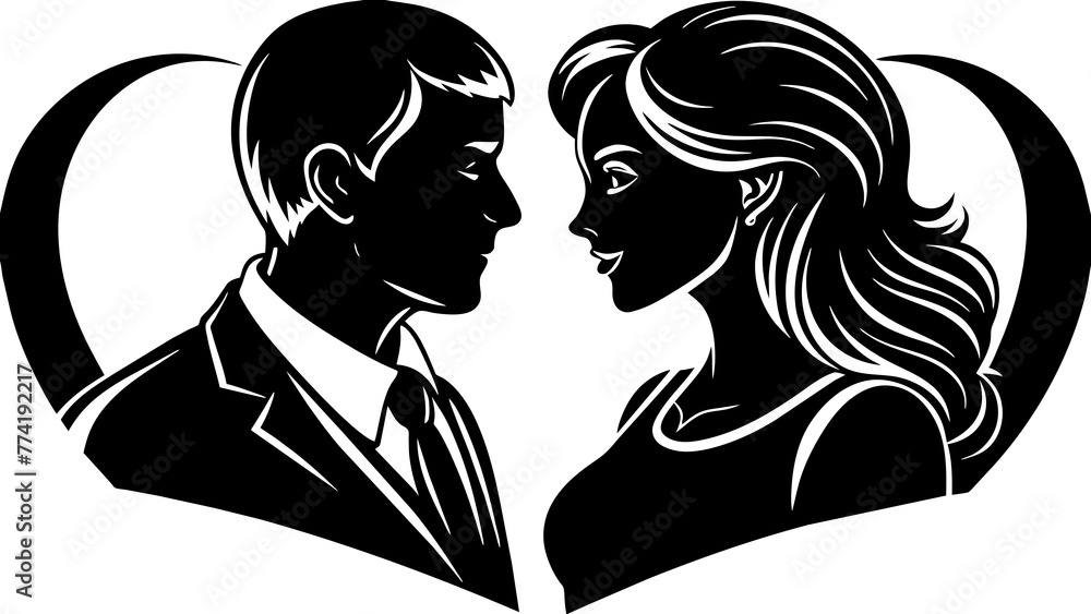 silhouettes-of-loving-couple--eps-8-vector-illustr