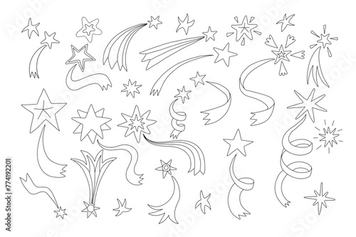 étoiles filantes pour évènements spéciaux (dessinées à la main)