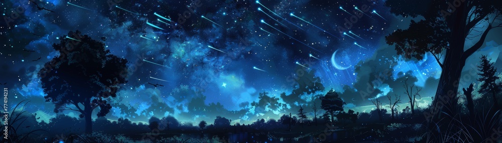 A night sky filled with the promise of wishes - obrazy, fototapety, plakaty 