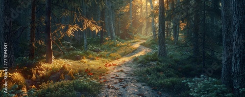 A path lit by the setting sun © WARIT_S