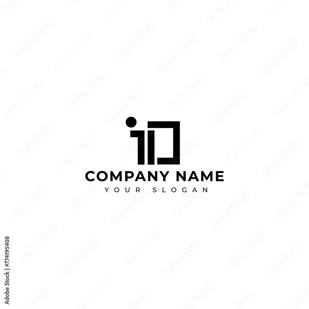 Modern Letter id logo vector design template