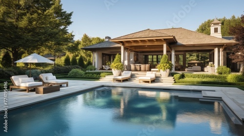 Wallpaper Mural Mediterranean inspired villa with a sprawling garden and a private beach access in the exclusive Hamptons, New York Torontodigital.ca