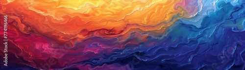 A vibrant and colorful abstract representation of the sky