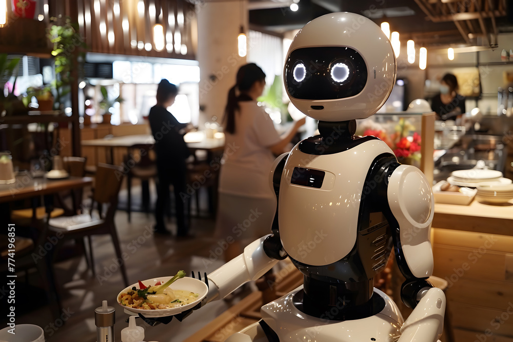 Fototapeta premium A robot doing a human's job