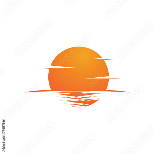 Sun logo vector template symbol design