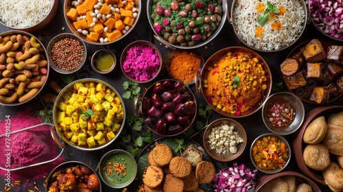 Assorted Indian Cuisine Dishes and Ingredients