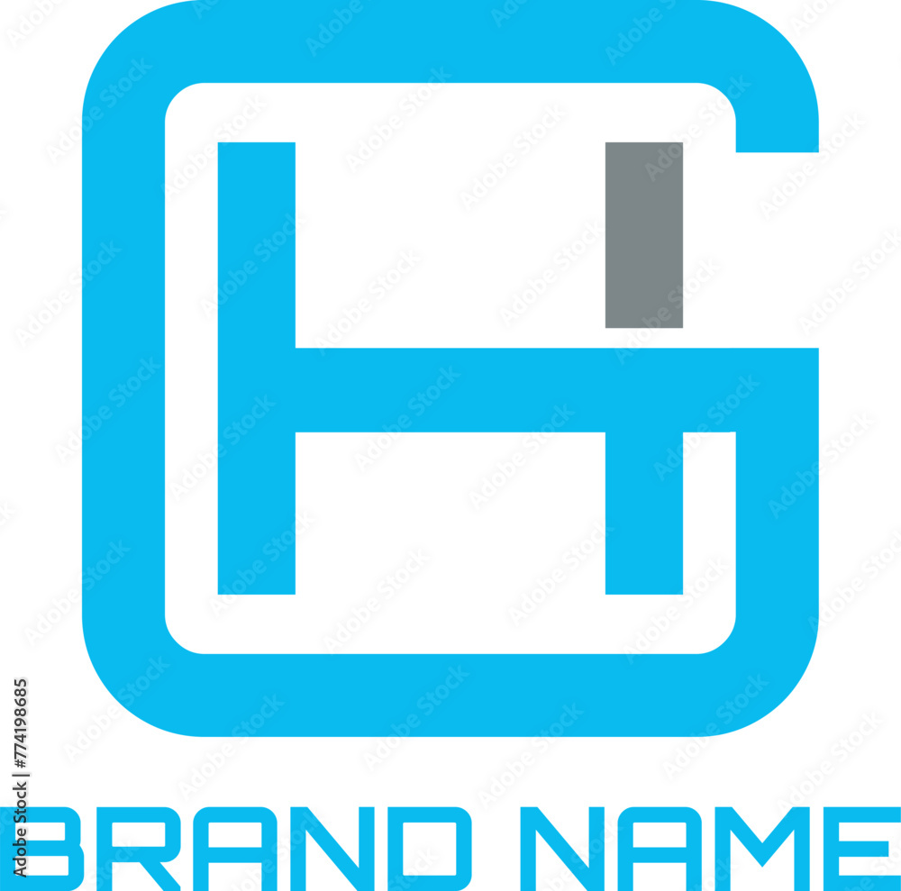 GH initial logo design vector